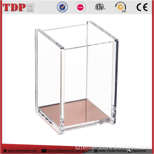 rose golden bottom deluxe office organizer pencil box clear acrylic pen holder